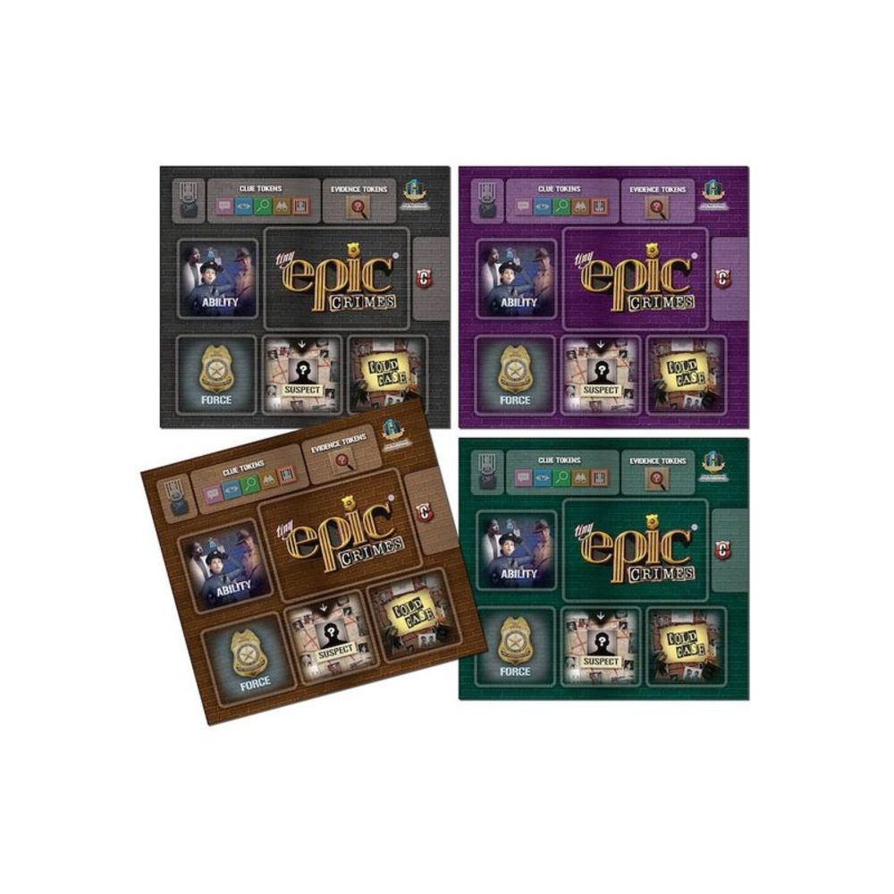 Tiny Epic Crimes Player Mats, 4-Pack, 8.75" x 9.75"